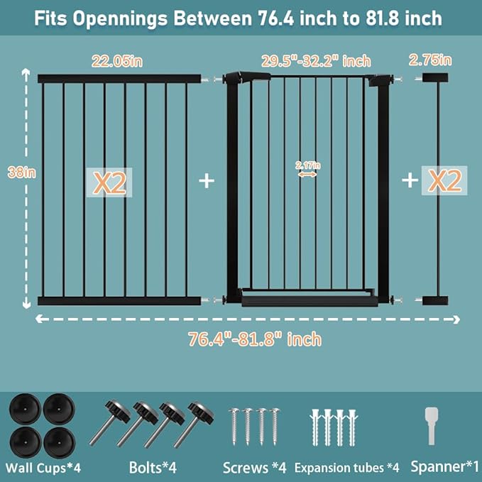 Fairy Baby 38" Extra Tall Baby Gate - Image 2