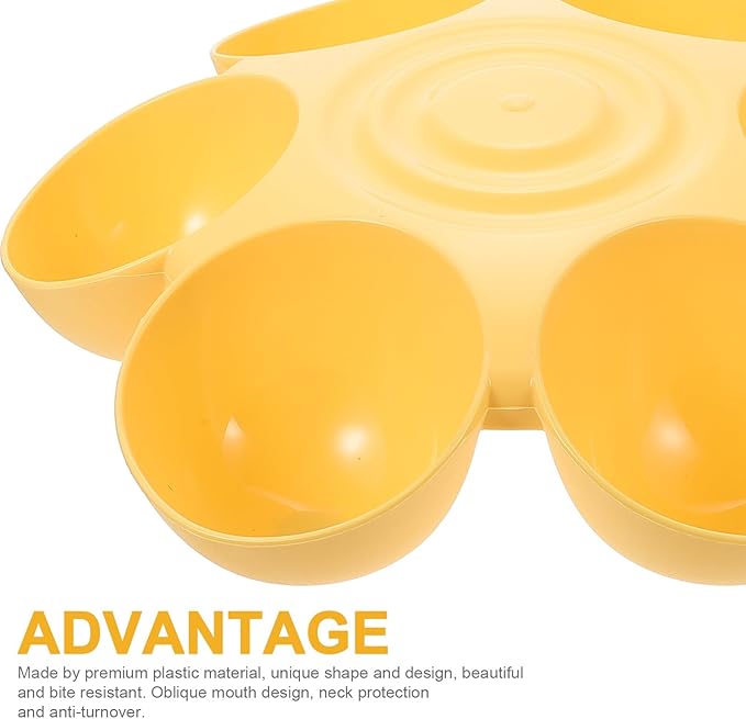 Flower-Shaped Multiple Pet Feeding Bowl, Plastic Dog and Cat Food Dispenser - Image 5
