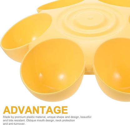 Flower-Shaped Multiple Pet Feeding Bowl, Plastic Dog and Cat Food Dispenser - Image 5