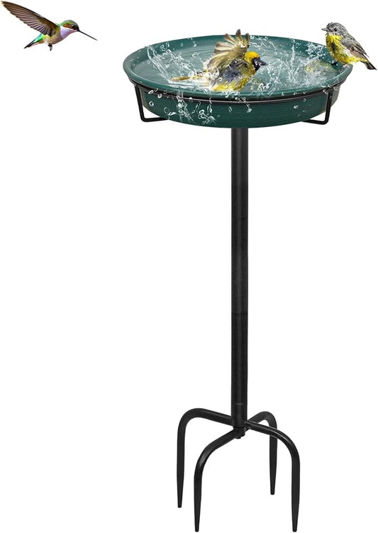 35.5In Freestanding Birdbaths Bowl Outdoor, Standing Garden Bird Bath Bird by YALINKA