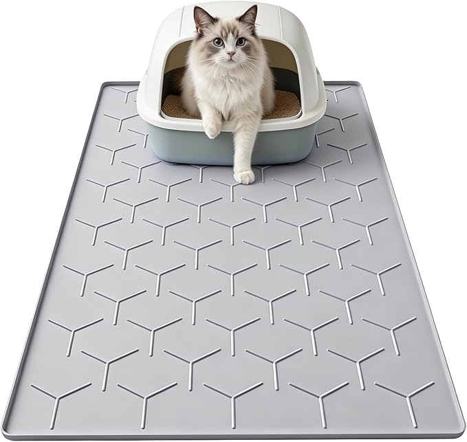Garoopion Cat Mat for Litter Box, Large 34.05×22.5 inch Cat Litter Mat by Garoopion