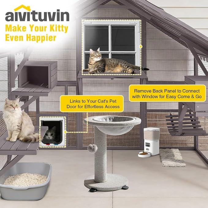 Aivituvin Catio Outdoor Cat Enclosure Large Cat Run - Image 2