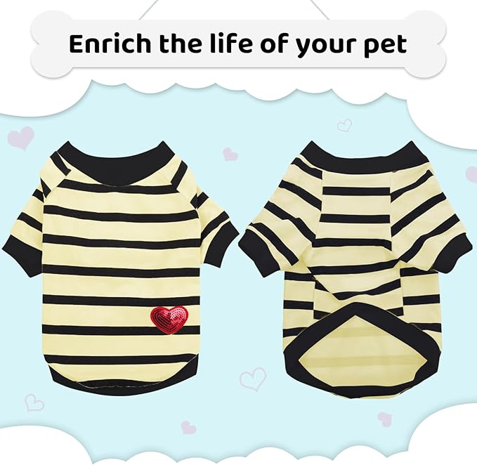 Dog Striped T-Shirts for Small Dogs Cats, Dog Vest Pet Apparel Tee Shirts - Image 7