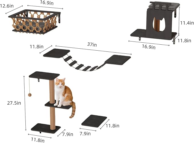 5-in-1 Cat Wall Shelves Set - Image 2