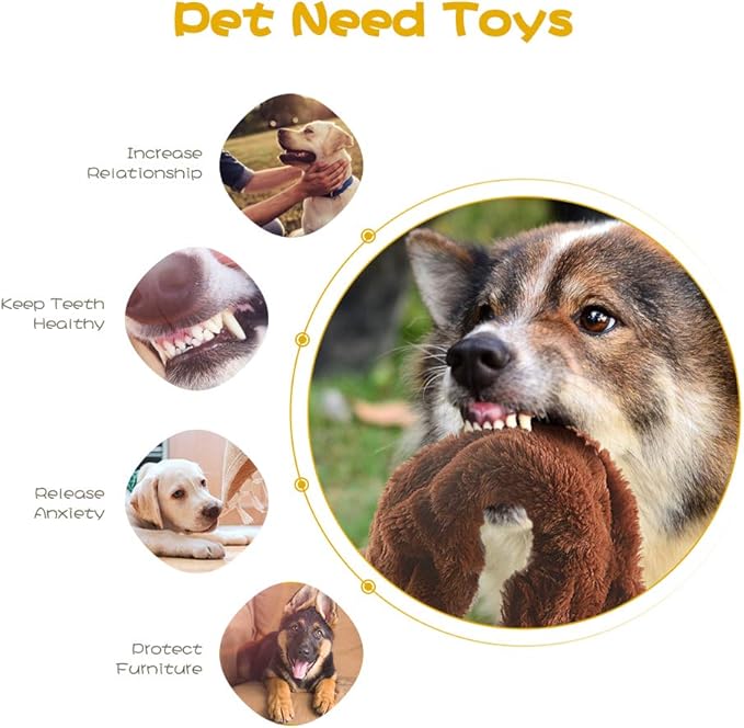 Dog Squeak Toys, No Stuffing Plush Dogs Chew Toy Bundle - Image 2