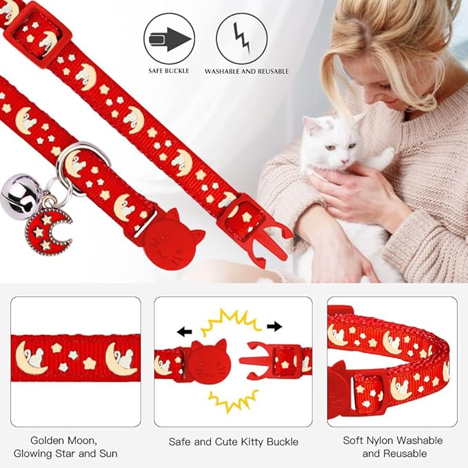 Baeuppit 2Pcs Breakaway Cats Collars Cat Collars - Image 2