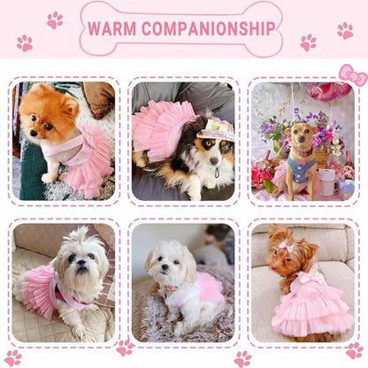 Dog Dresses, Fashion Pet Dog Clothes, Striped Mesh Puppy Dogs Princess Dresses - Image 4