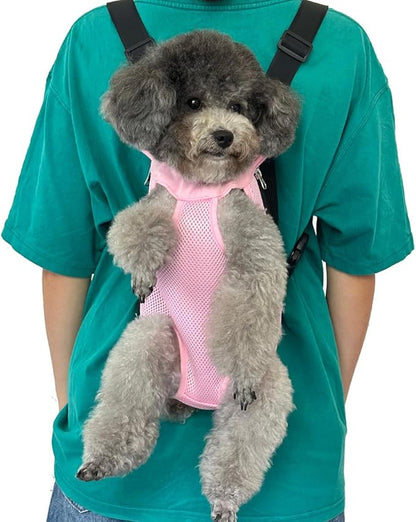 Pet Dog Carrier Backpack, Portable Breathable Mesh Chest Carrier, Polyester - Image 2