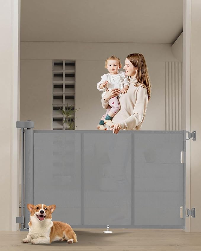 Miumoon 71 inch Retractable Baby Gates 34 inch Tall, Retractable Gate by MiumoonBabyGates