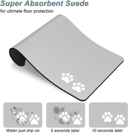 Rnivvi Dog Food Mat, Cute Anti-Slip Rubber Pet Feeding Rug Protect Floors - Image 3