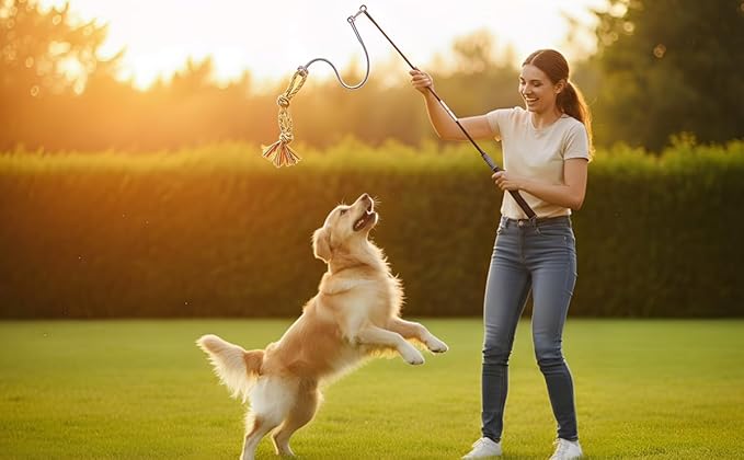 DIBBATU Flirt Pole for Dogs Interactive Dog Toys for Large Medium Small Dogs - Image 9