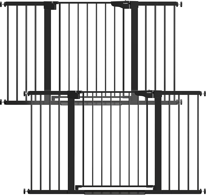 Cumbor 2 Pack 30-54" Baby Gate for Stairs, Dual Lock & Self-Closing Dog Gate by Cumbor