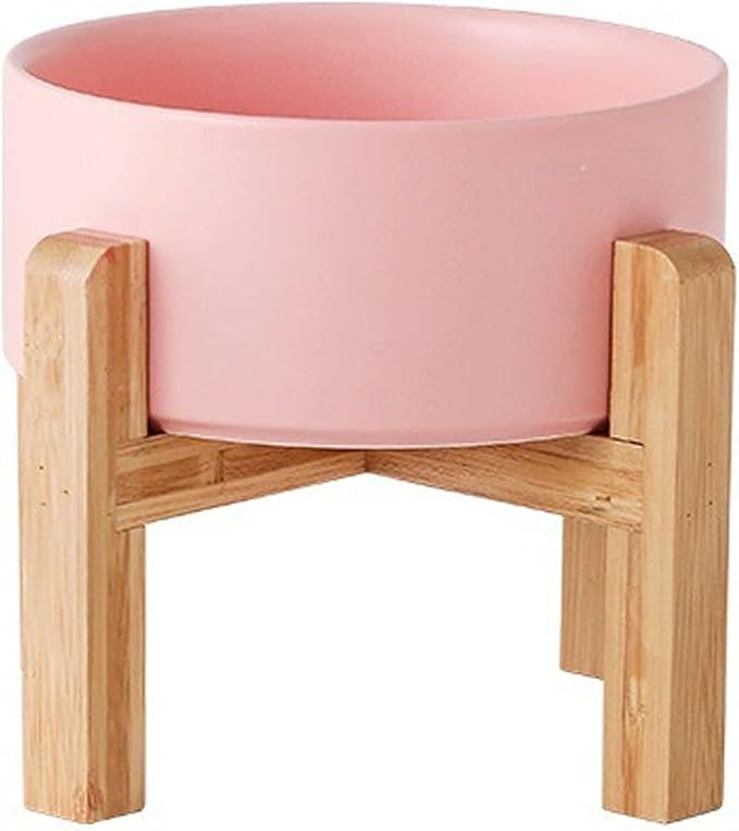 Petygooing 28 OZ Pink Elevated/Raised Ceramic Dog Bowl by PetygooingforYOURLOVEDPET
