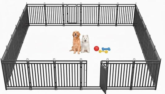 Dog Fence Outdoor Indoor, 47 Inch Height 24 Panels Dog Playpen by Petorldog