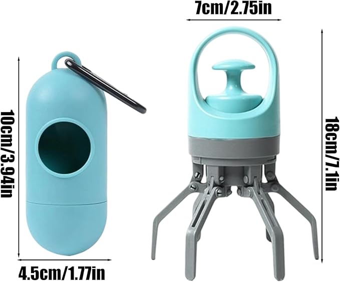 Pet Waste Scooper, Portable Claw Grabber Tool, Poop Bag Dispenser Included - Image 6
