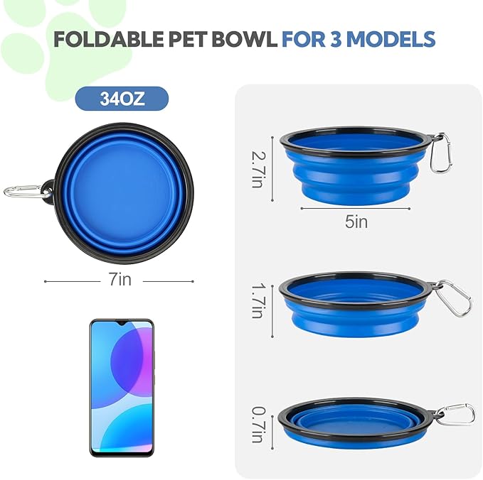 Collapsible Dog Bowl Large 2 Pack, Dog Water Bowls - Image 5