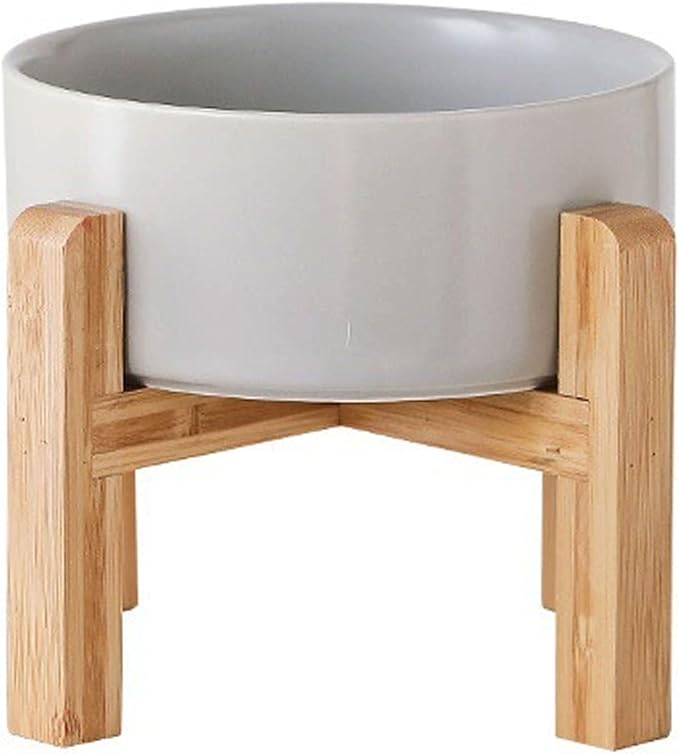Petygooing Grey Elevated/Raised Ceramic Dog Bowl by PetygooingforYOURLOVEDPET