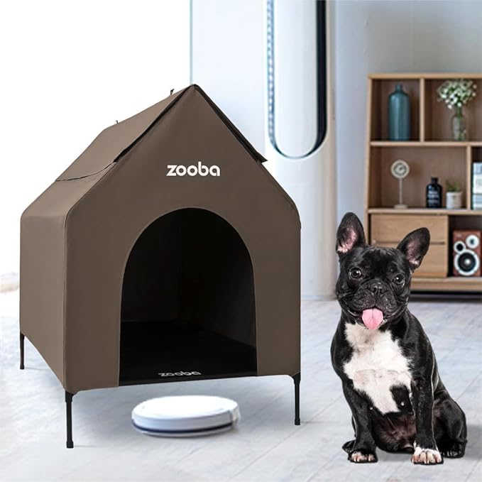 Zooba 29" 2-in-1 Dog House for Medium Dogs, Elevted Dog House Outdoor/Indoor - Image 9