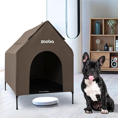 Zooba 29" 2-in-1 Dog House for Medium Dogs, Elevted Dog House Outdoor/Indoor - Image 9