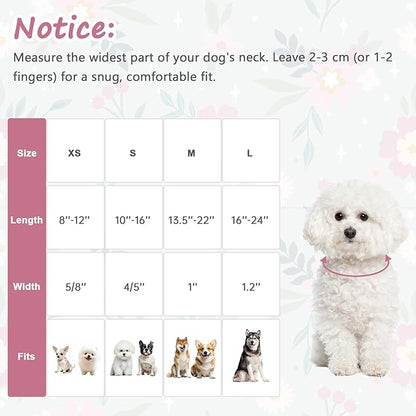 Cotton Dog Collar, Adjustable Puppy Dog Collars, Cute Girl or Boy Dog Collar - Image 2
