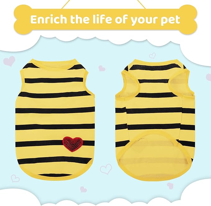 Pet Dog Striped T-Shirt Dogs Cats Cotton Vest Spring Summer Pet Apparel Tee - Image 4