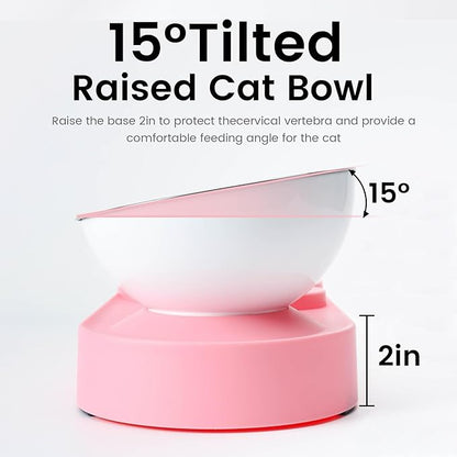 Double Elevated Dog Cat Food Water Bowls, Stainless Steel Cat Food Water Bowl - Image 4