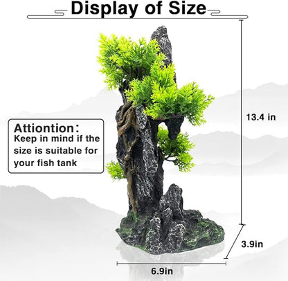 Aquarium Mountain View Stone Ornament Tree Rock Cave - Image 4