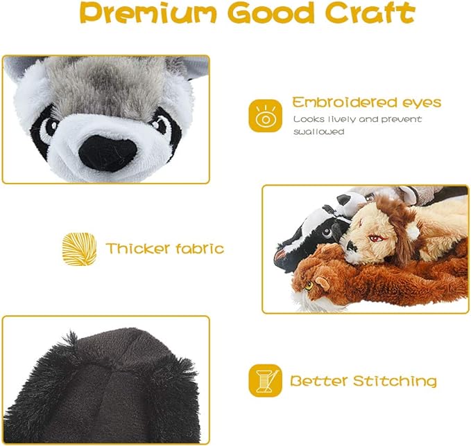 Dog Squeak Toys, No Stuffing Plush Dogs Chew Toy Bundle - Image 6