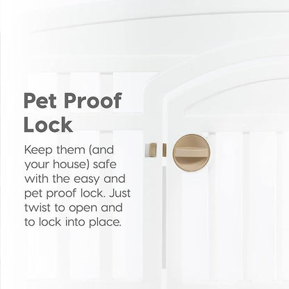 IRIS USA Dog Playpen with Door, 24” 4 Panel Pet Exercise Pen – Indoor Outdoor - Image 4
