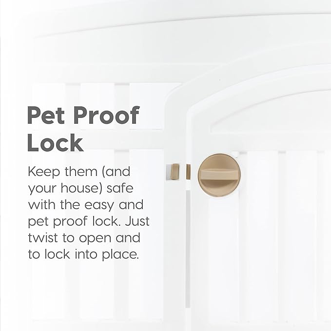 IRIS USA Dog Playpen with Door, 34” 8 Panel Pet Exercise Pen – Indoor Outdoor - Image 4