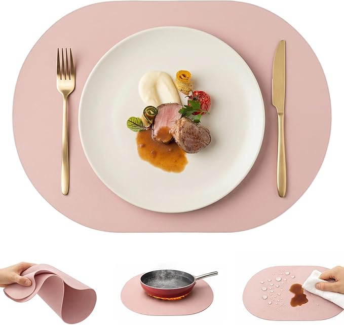 Premium Thick Silicone Placemat，Heat & Oil Resistant, Non-Slip Table Mat by Promattoo