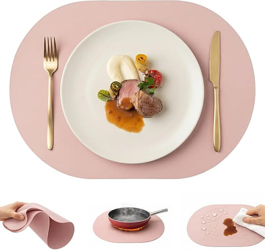 Premium Thick Silicone Placemat，Heat & Oil Resistant, Non-Slip Table Mat by Promattoo