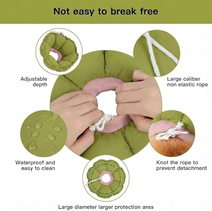 H HIDREAM Soft Dog Cones for Medium Dogs, Cute Adjustable Cone for Dogs to Stop - Image 4