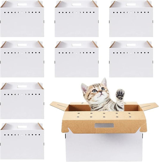 Kisston 12 Pieces Cardboard Pet Carriers 17.5 x 8.5 x 15 Inches by Kisston