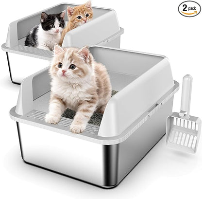 Suzzipaws Small Stainless Steel Litter Box by Suzzipaws
