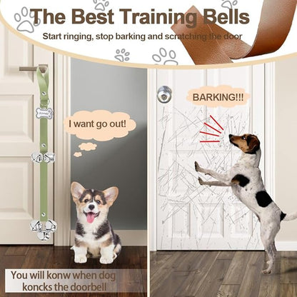 Leather Dog Bells, Puppy Potty Training Bell Dog Doorbell Potty Train Dog Bell - Image 6