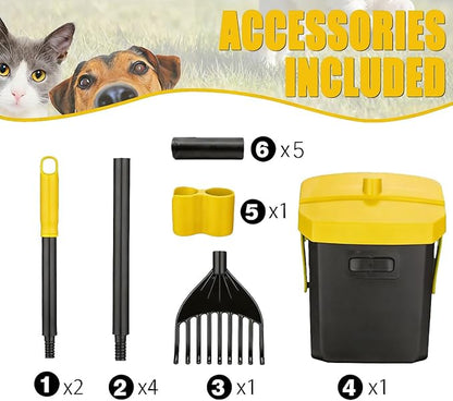 FUSBUNTY Pooper Scooper Swivel Bin & Rake - Image 8