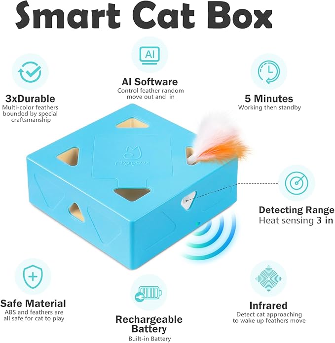Migipaws Interactive Cat Toy -Migibox Without Popskin, Puzzle Toy - Image 3