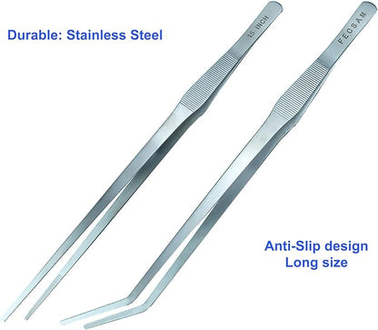 Aquarium Aquascape Tools Kit, 15 inch Stainless Steel Includes Brush, - Image 3
