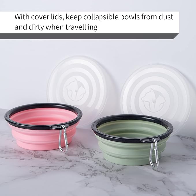 SLSON Collapsible Pet Feeder, 2 Pack Dog Bowls - Image 3