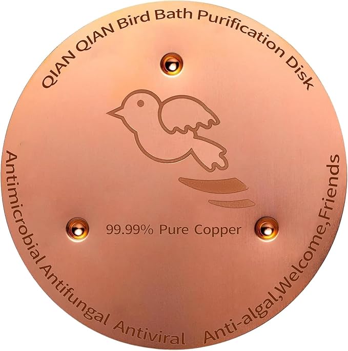 Bird Bath Copper Disk, Copper Bird Bath Purification Disk, Pure Copper Cleaning by QIANQIAN