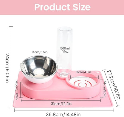 Double Elevated Dog Cat Food Water Bowls, Stainless Steel Cat Food Water Bowl - Image 2