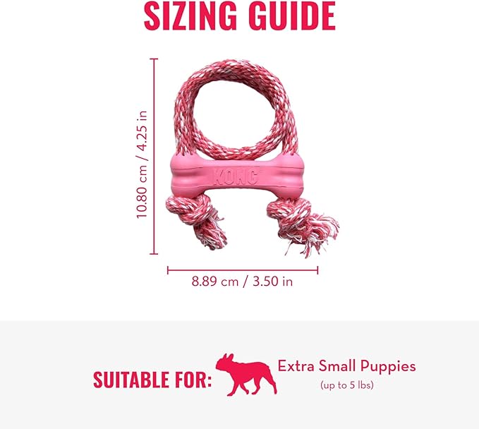 KONG Puppy Goodie Bone with Rope - Image 3