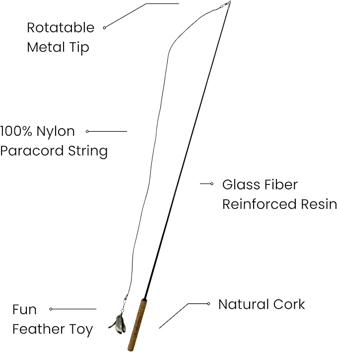 Forever Stick - The Unbreakable Cat Wand Toy, Durable Cat Toy Wand, Extra Long - Image 8