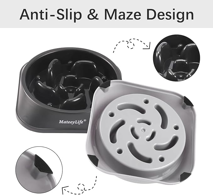 MateeyLife Slow Feeder Dog Bowls 2PCS, Anti-Choking Puzzle Dog Food Bowls - Image 4