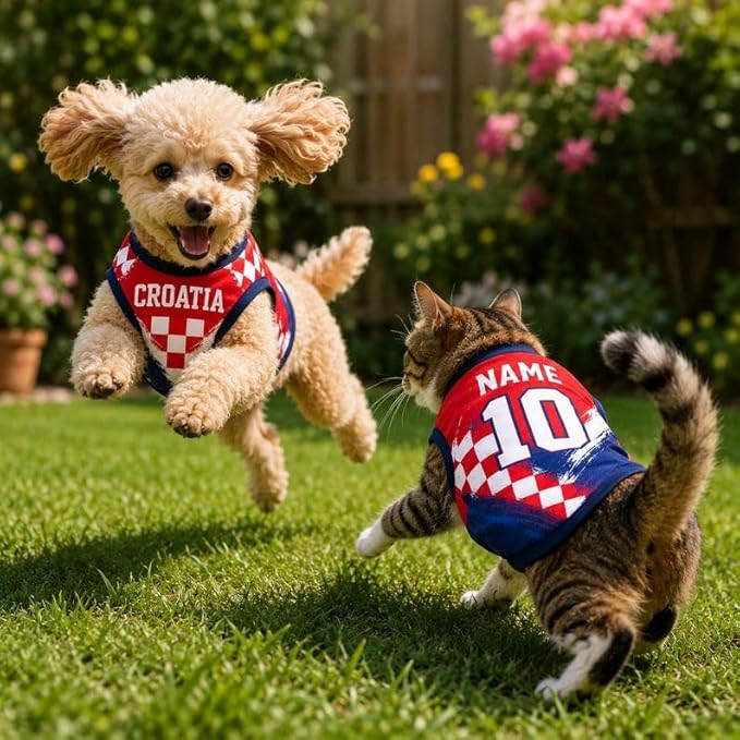 V-DECORPARKS Personalized Pet Soccer Jersey Custom Name Number Dog Cat Football - Image 3