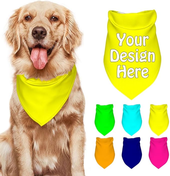 Custom Pet Bandana Add Your Own Picture Image Text Logo Personalized Name Dog by VYXONIA