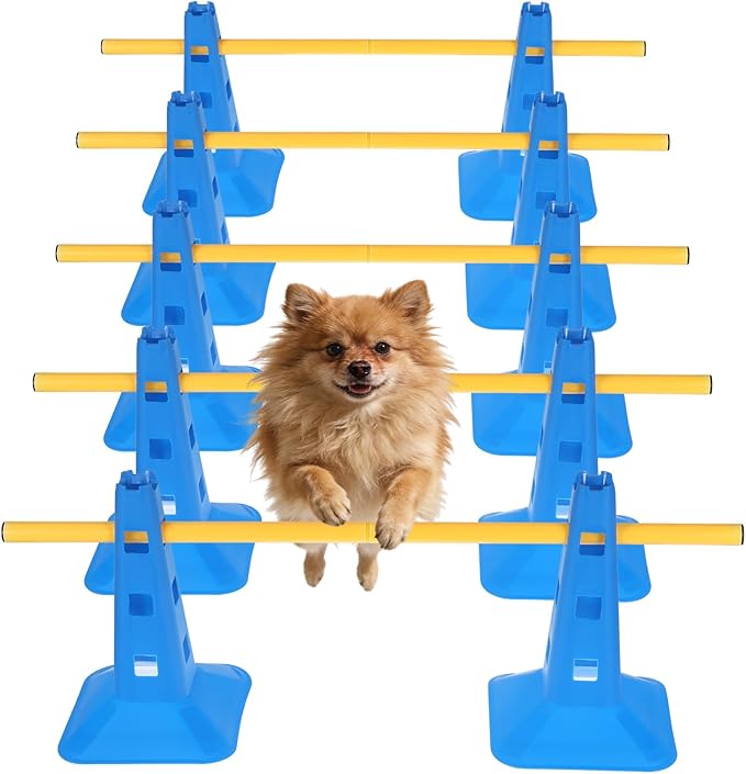 Dog Agility Hurdle Cone Set, Dog Agility Course Backyard Set by AIHSUMC
