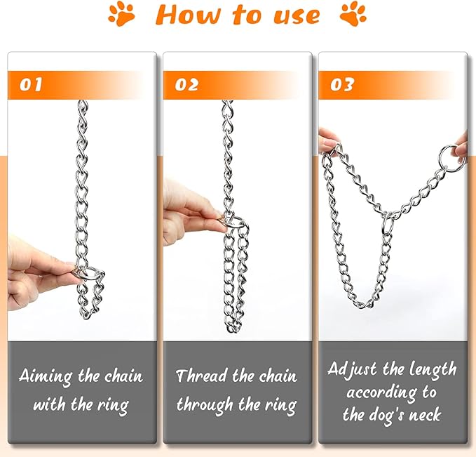 TagME Chain Choke Collar for Dogs, Adjustable Weather Proof Necklace for Large - Image 5