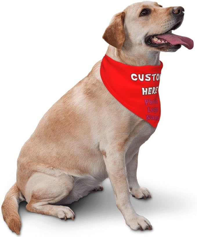 Custom Dog Bandana with Name Photo Logo Personalized Dog Scarf Suitable - Image 2